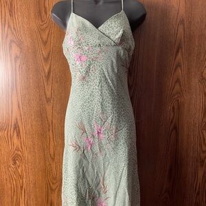 Vintage Floral Green Dress